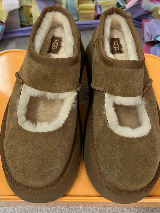 UGG Shoes - UGG Bea Mary Jane W Sz 8 Chestnut Suede Shearling Slip-On Clogs